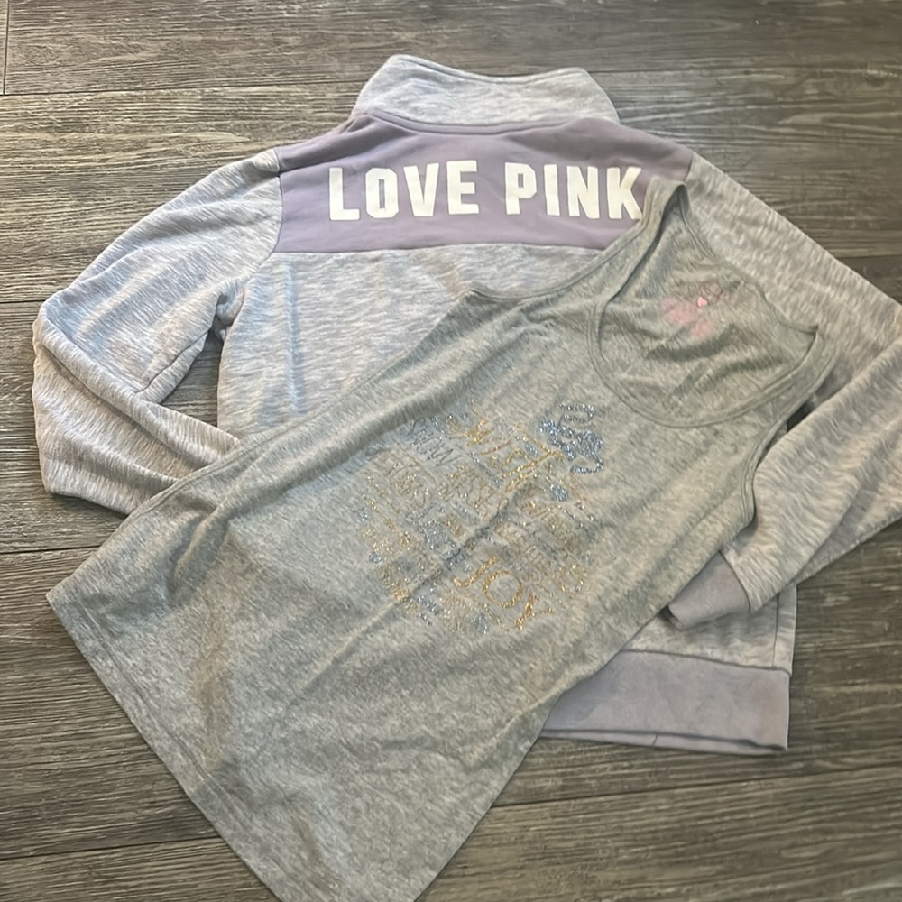 Pink sweatshirt tank bundle both size medium